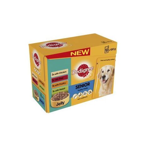 Pedigree Pouch Senior Meat Selection In Jelly (12Pk) PK4 - 720480