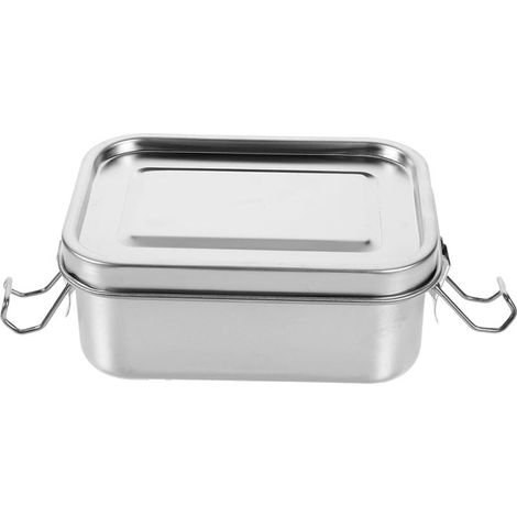 Boîte à lunch Bento carrée en acier inoxydable avec fermeture (1/5)