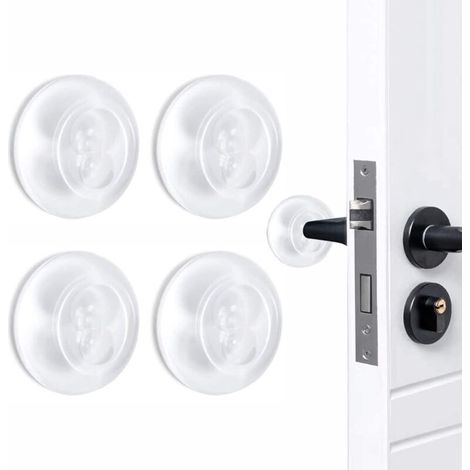 Butée de porte et coussin de protection murale, coussin de protection adhésif, absorption des chocs (30×30×9mm transparent - 4 pièces). (1/5)