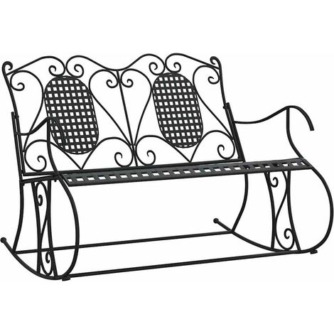 Maison Exclusive - Schaukelbank 2-Sitzer 113 cm Schwarz Stahl (1/5)