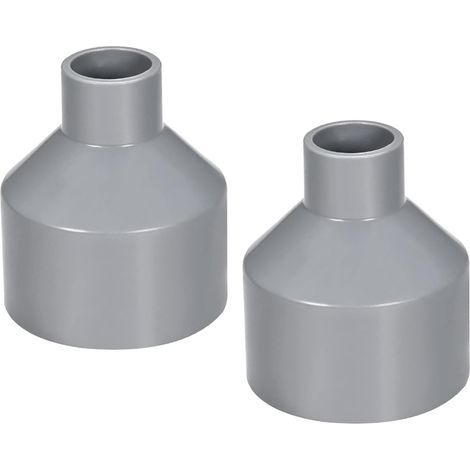 PVC-Schlauchverbinder Reduzierstück 50 mm x 20 mm, Muffenverbindung, grau, 2 Stück