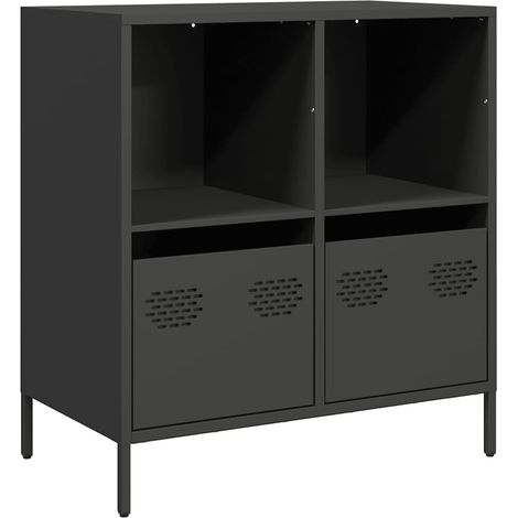 Maison Exclusive - Aparador de acero laminado en frío negro 68x39