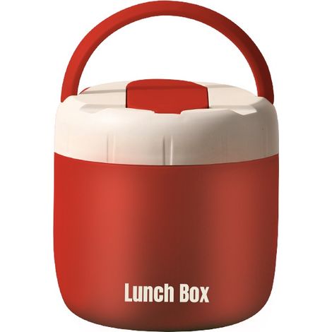 Boîtes Alimentaires isothermes,Boite Isotherme Repas Chaud Porte-Aliments 1300ML Rouge (1/5)
