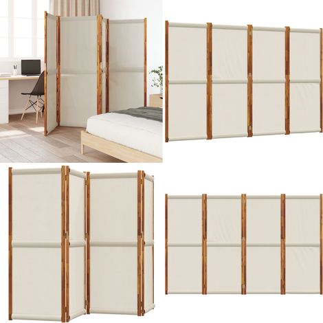4-tlg. Paravent Hellgrau 280x180 cm - Raumteiler - Paravent - Holzraumteiler - Akasienholzteiler - Wohnzimmerdeko - Home & Living (1/5)