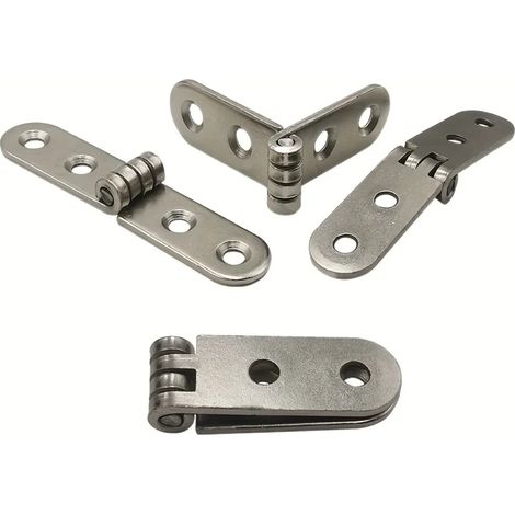 (4 pièces) 4 charnières pliables réglables à 180° en acier inoxydable pour meubles pratiques, charnières à écrou flexibles avec une forte résistance à la pression (1/5)