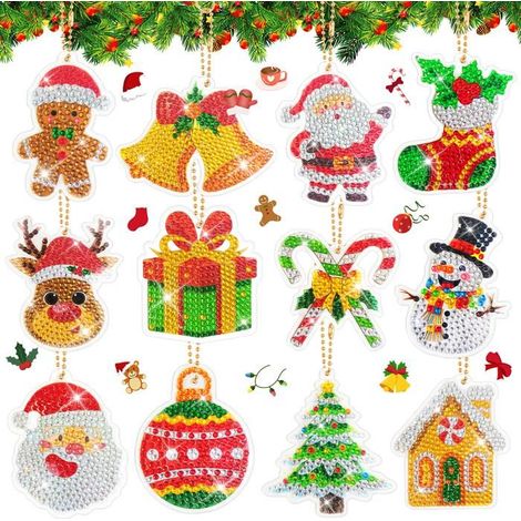 Pittura con diamanti - INBOXXARTY - Corona di Natale - Multicolore - 5D - Decorazione per interni (1/5)
