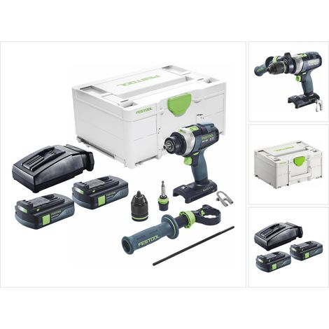 Festool TPC 18/4 I-Basic trapano a percussione a batteria 18 V 75 Nm senza spazzole + 2x batteria ricaricabile 3,0 Ah + caricatore + systainer
