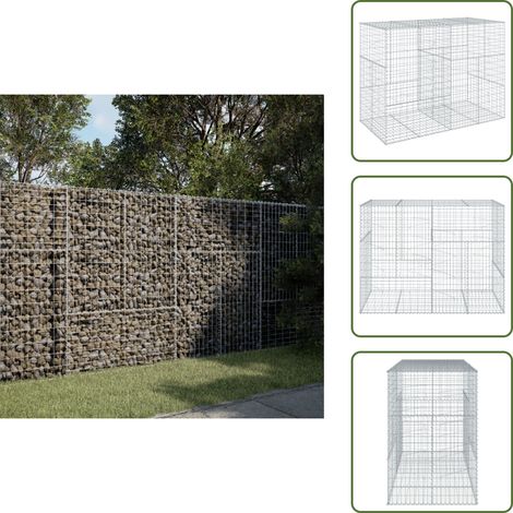 Panier gabion avec couvercle 200x100x150 cm fer galvanisé - Panier Gabion - Paniers Gabion - Mur En Gabion - Gabion (1/5)