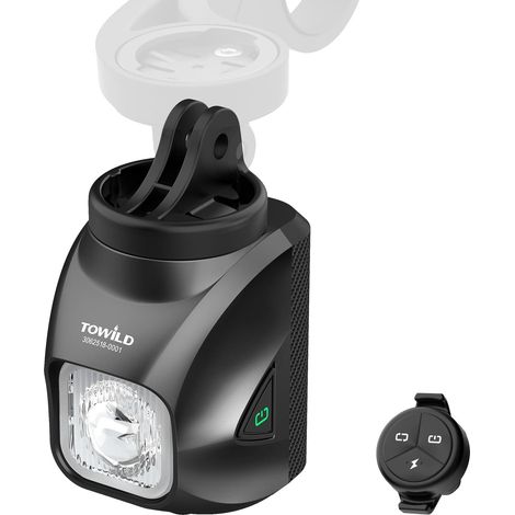 Lumière Vélo avec Télécommande, Lampe Vélo LED Suspendue 1200 Lumens, Rechargeable USB-C 3200mAh, Anti-éblouissement pour Vélo de Route et VTT, Phare Avant IPX6 éclairage Avant Vélo (1/5)