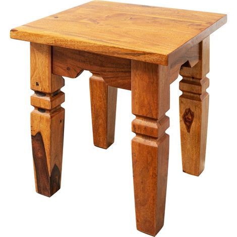 sgabello in legno di Acacia 42x42x45 miele dorato laccato OXFORD 0601