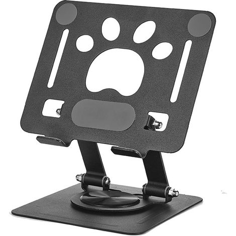 Support de tablette de bureau rotatif à 360°, support de tablette de bureau réglable en métal en forme de patte de chat mignon (1/5)
