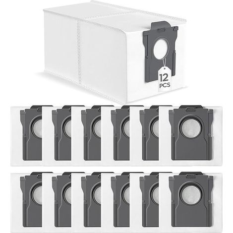 12 PCS Sac Aspirateur pour Dreame L10s Ultra Gen 2 3,L10s Pro Ultra Heat,L20/L30s/L40/L40s/L50/X30/X40/X50 Ultra,L20 Ultra/X50 Ultra Complete,L40 Ultra AE,X30/X40 Pro,Mova S70 E30/40 P50/50s Z60 Ultra (1/5)