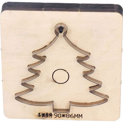 Matrice de découpe du cuir, arbre de noël en acier allié et bois de bouleau, poinçon, outil de moule artisanal (1/5)