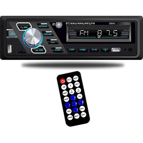 Radio para coche de 24 V, reproductor MP3 estéreo, Bluetooth, compatible con llamadas manos libres, FM, dos puertos USB, entrada TF AUX, asistente de voz, función de reproducción de archivos, conector (1/5)