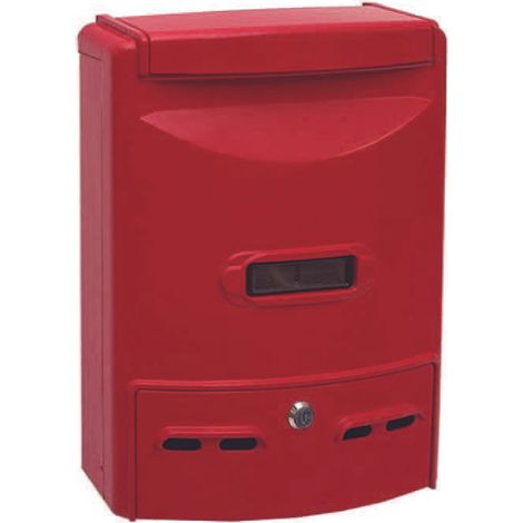 Cassetta postale in alluminio portariviste per esterni europa rossa - cm.28,5x10x38h. colore rosso (1/3)