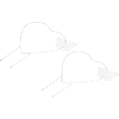 2 Pièces Treillis Papillon Jardin en Fer Décoratif pour Plantes Grimpantes en Pot, Cœur (1/5)