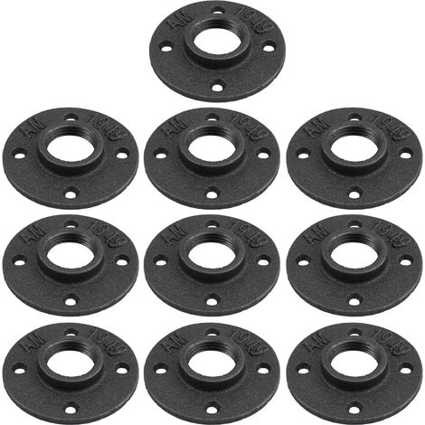 Filiyano-Lot de 10 brides filetées pour fixation murale d'étagères en tuyaux métalliques (1/5)