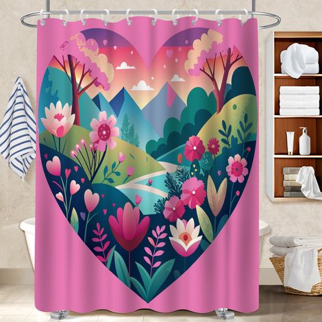 Rideau douche polyester 180x180 tendance rideau imperméable pour baignoire d’angle (1/5)
