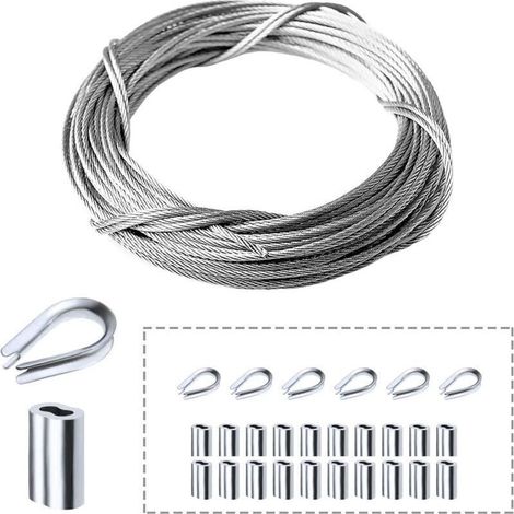 Kit de Garde-Corps en Câble d'Acier Inoxydable pour Balcons Terrasses et Ponts - (1/4)