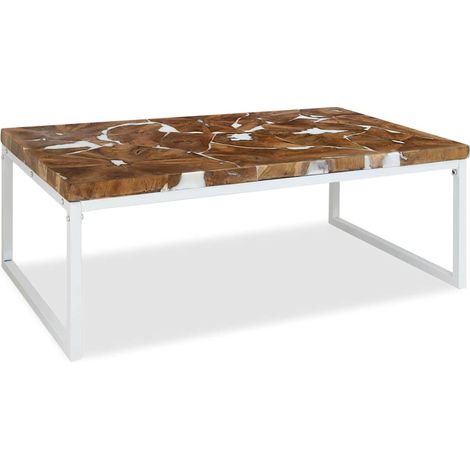 Maison Exclusive - Couchtisch Teak Harz 110x60x40 cm (1/5)