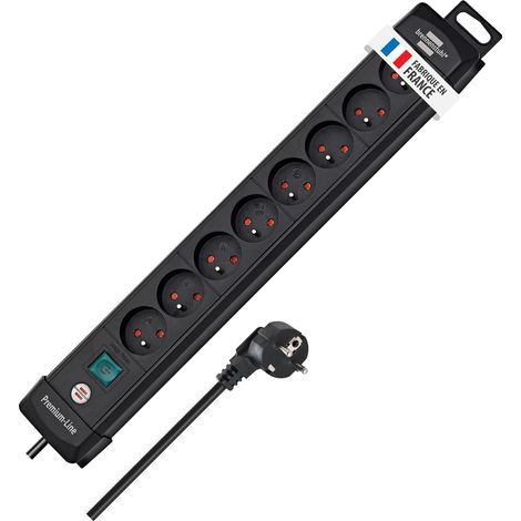 Bloc multiprise Premium-Line 8 Prises Interrupteur, 3m H05VV-F (1/5)