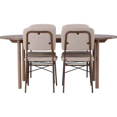 Andy Essgruppe Esstisch Natur 4 Stühle beige. (1/2)