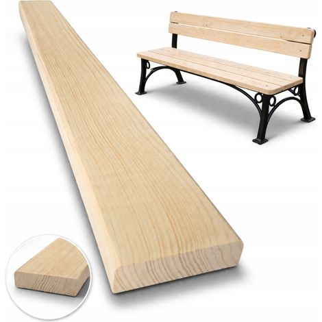 Planche de banc bois épicéa raboté, assise pour jardin et terrasse, 9 x 3 x 140 cm