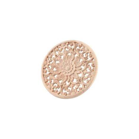 Appliques Bois Sculptées Fleurs Décoratives Moulures Meuble Armoire Décalque 15x15x0.8cm Non Peintes (1/4)