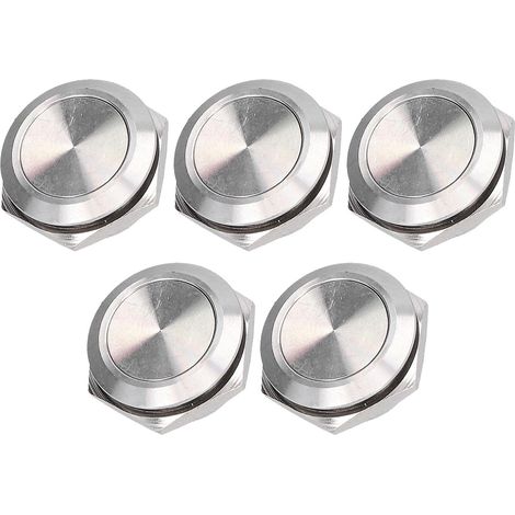 Interrupteur à bouton-poussoir étanche en acier inoxydable, à tête plate et bornes à vis (1/5)