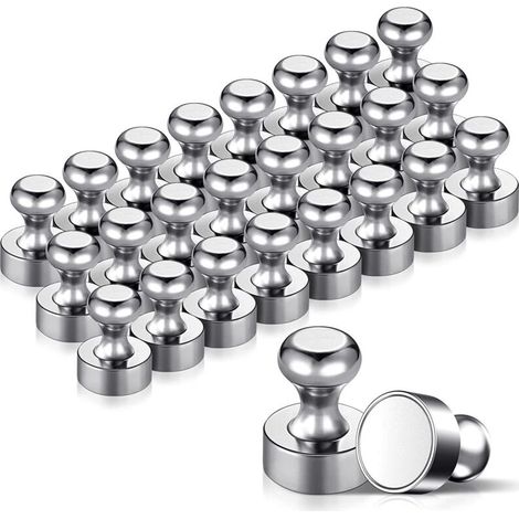 24PCS Magnet Métalliques Aimant Puissant 12x16mm - Aimants en Acier Inoxydable Aimants Frigo pour Tableau D'affichage, Réfrigérateur etc. - avec Boîte de Rangement
