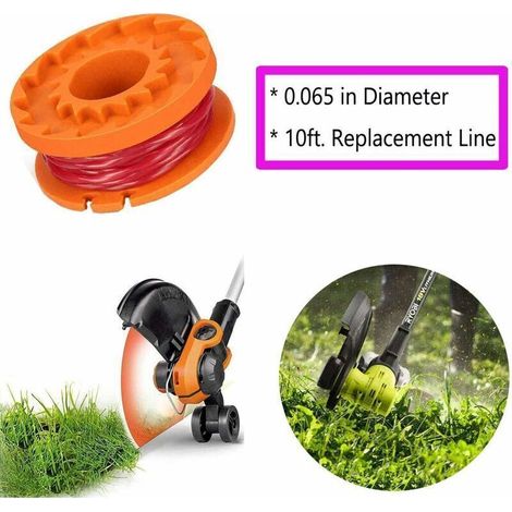 WA0010 Bobina di ricambio da 0,065 per decespugliatore Worx WG154 WG163 WG160 WG180 WG175 WG155 WG151 (12 bobine + 3 cappucci) (1/4)