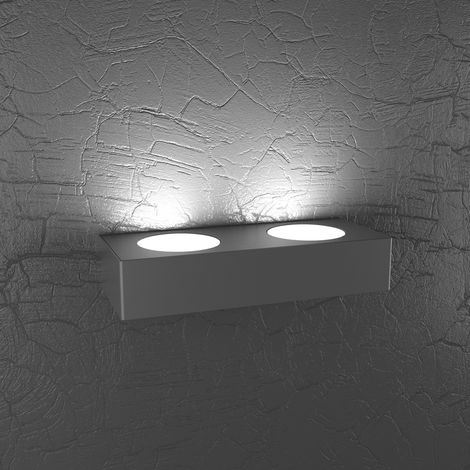 Applique Moderna Plate Metallo Grigio Antracite 2 Luci Gx53 (1/3)