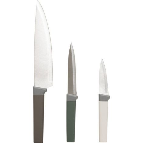Set di 3 coltelli da cucina con manici antiscivolo (1/4)