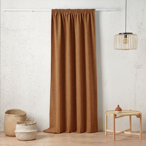 Rideau thermique à galon fronceur polaire Orange Foncé 135x260 cm