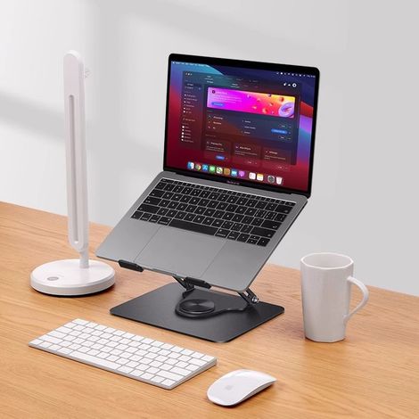 Support d'ordinateur portable, support d'ordinateur portable pivotant à 360 °, réglable en hauteur, support d'ordinateur portable pliable, compatible avec MacBook Air / pro, Dell, HP (11 - 17 ")