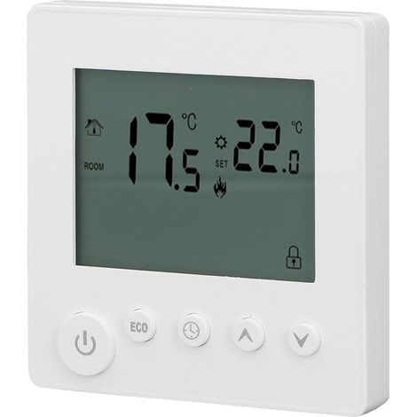 4500-W-Hochleistungs-Digitalthermostat für elektrische Fußbodenheizung, Temperaturregelung für Büros und Einkaufszentren, Wechselstrom 90–240 V, Weiß (1/5)