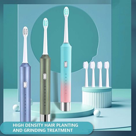 Brosse à dents électrique - Six modes de vibration avec 4 têtes de brosse (couleur dégradée)-AquaForge (1/4)
