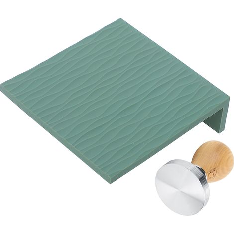 58-mm-Kaffeetampfmatte, Buchenholzgriff, grün, mit Siebträger, Espressopress-Set, strukturiertes Tamperkissen (1/5)