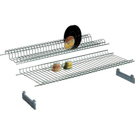 6 x MENSOLA SCOLAPIATTI ACCIAIO CROM C/SUPP 56 CM