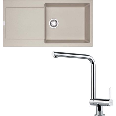 Pack évier XL Maris Fraganit café crème 970 x 500 x 200 mm + mitigeur Neptune rabattable - Franke