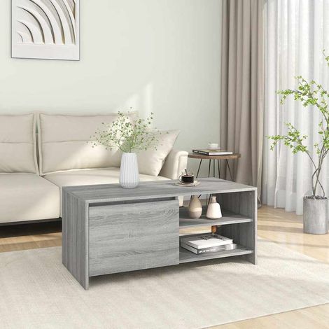 vidaXL Coffee Table Grey Sonoma 102x50x45 cm Engineered Wood (1/5)