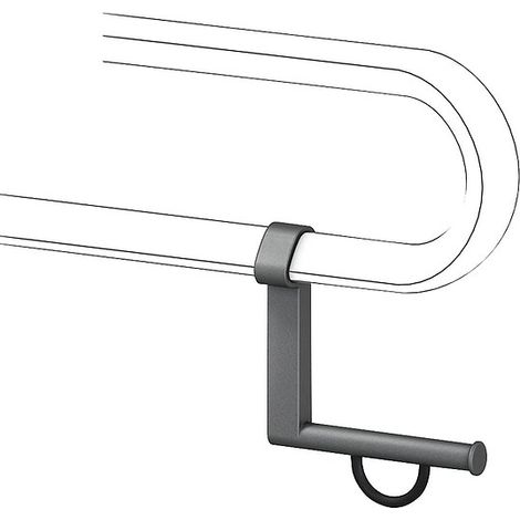 Papierrollenhalter Normbau Serie Cavere aus Aluminium, Anthrazit-Metallic, passend für Stützgriffe - 7449110095 (1/3)