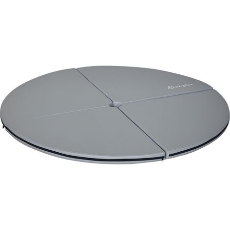 Faltbare Pole-Dance-Matte – Schutzmatte Ø 150 cm, 5 cm dick – graue Kunststoffbeschichtung
