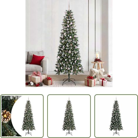 LED Lichter - Künstlicher Weihnachtsbaum mit 300 LEDs mit Ständer Grün 240 cm (1/5)