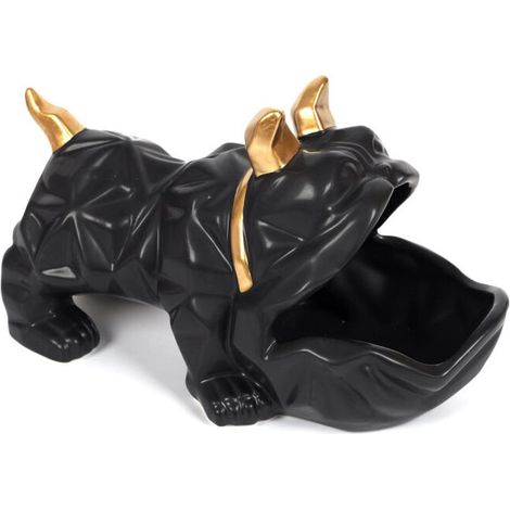 Statuette & Vide-Poche "Bulldog" 30cm Noir