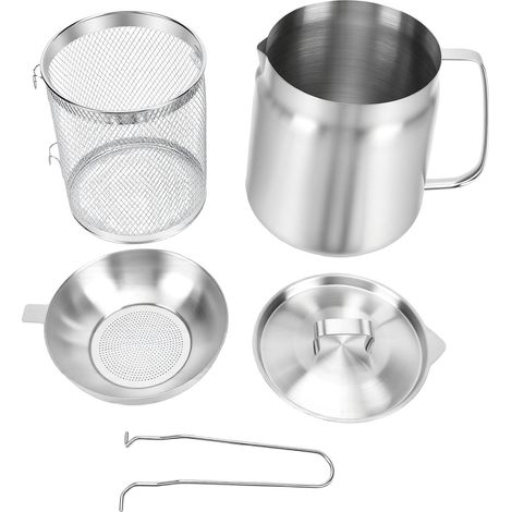 Friteuse en acier inoxydable avec panier filtrant, huile compacte de 3,5 l, pour la maison et le Camping en plein air (1/5)