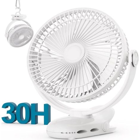 Ventola Morsetto 10000mAh – 30h – 20cm – Silent – 4 Velocità – Campeggio – Robusto (1/5)