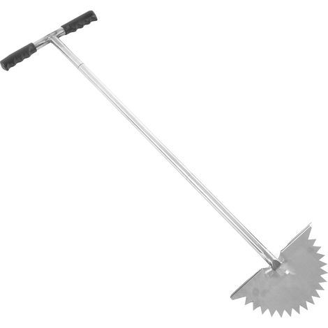 Coupe-bordures manuel avec lame dentelée, outil de jardinage demi-lune avec poignée en T pour le nettoyage des bordures le long des trottoirs (1/5)