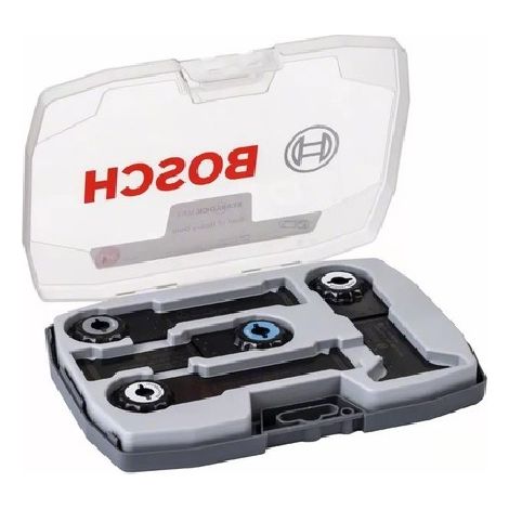 Bosch – Coffret de 4 lames multifonctions Starlock Max – Acier pour bois dur et métal – Système Snap-In pour changement rapide – Poids léger 0,31 kg