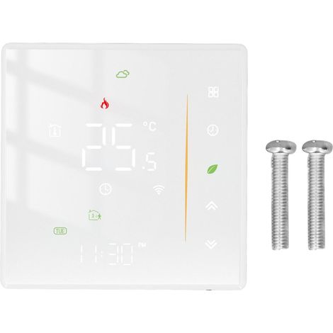 Thermostat intelligent 5A, régulateur de température pour chauffage par le sol, eau domestique, 95-240V AC, blanc (1/5)